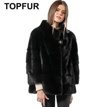 

TOPFUR Winter Coat Women Real Fur Coats Plus Size Natural Mink Fur Genuine Leather Jackets Outwear Basic jackets Spring Clothing
