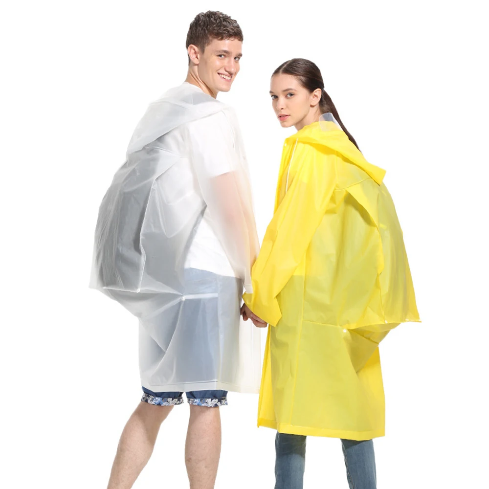 1pcs Multifunction Raincoat Clear Plastic Thick Rain Coats Rainwear Universal Waterproof Hooded Schoolbag Woman Raincoat