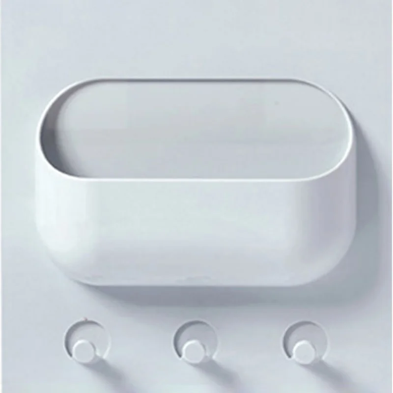 Kitchen Household Toiletries Storage Rack With Strong No Trace Storage Rack Sticker Bathroom Plastic Storage Racks