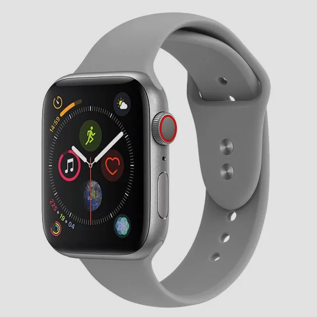 Спортивный силиконовый ремешок с двойной пряжкой для apple watch серии 4321 сменный Браслет ремешок для часов Ремешок для часов для apple watch 42 38 - Цвет ремешка: NO.5-Dark-Grey