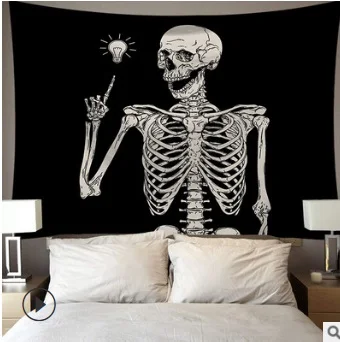 США сток человеческий скелет Роза гобелен настенный Мандала одеяло пледы для дома и общежития Декор - Цвет: Армейский зеленый