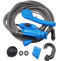 Douchette de Camping Électrique, Sac à Eau pour Douche Extérieure, Kit pour le Lavage de Voiture en Voyage, Randonnée, Arrosage des Plantes et Fleurs, 12V 