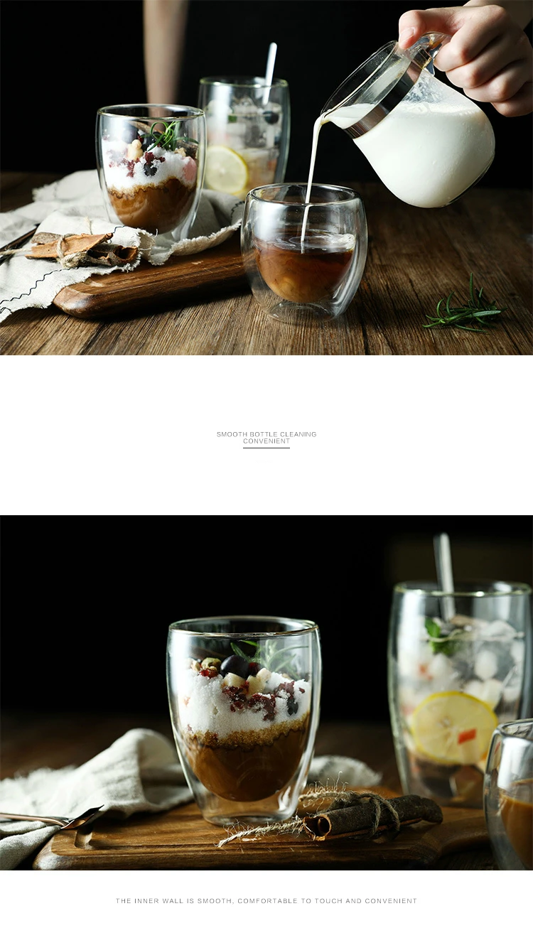 Bodum дизайн два слоя стекла es капучино кофе Пивная Кружка Стекло смузи мороженое чай сок Кола холодный лимон чашка для питья воды