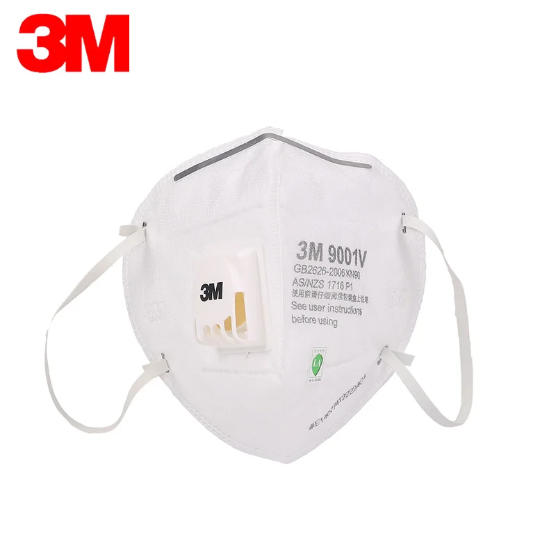 

Brand 3M 9001V Masks PM2.5 Ear band Particulate Respirator Dust Mask with Cool Flow Valve Breathable Mask LT010