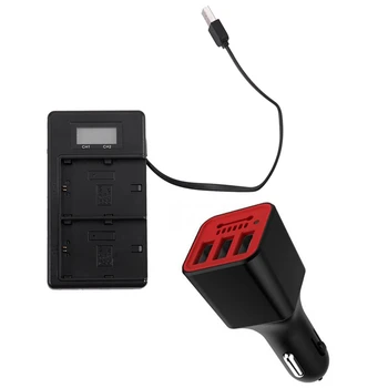 

Lp-E6 Battery Charger Lcd Dual Charger for Canon Eos 5Ds R 5D & Negative Ion Ionizer Air Purifier 3 USB Port Car Charger