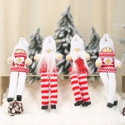 1 пара рождественских украшений, вязаная кукольная подвеска с длинной ногой, креативная кукла, украшения для рождественской елки