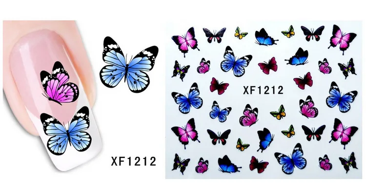 Cross-border for XF1422 XF1212 watermark nail sticker decals cats and butterfly outside the nail stickers