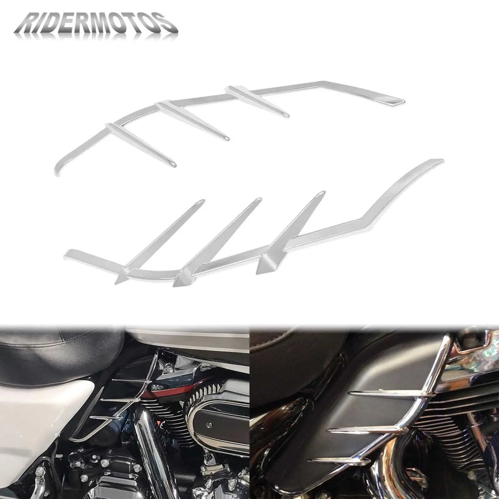 

Motorcycle Chrome Mid-Frame Air Deflectors Trims ABS For Harley Touring Electra Street Glide Road King CVO Limited 2009-2017
