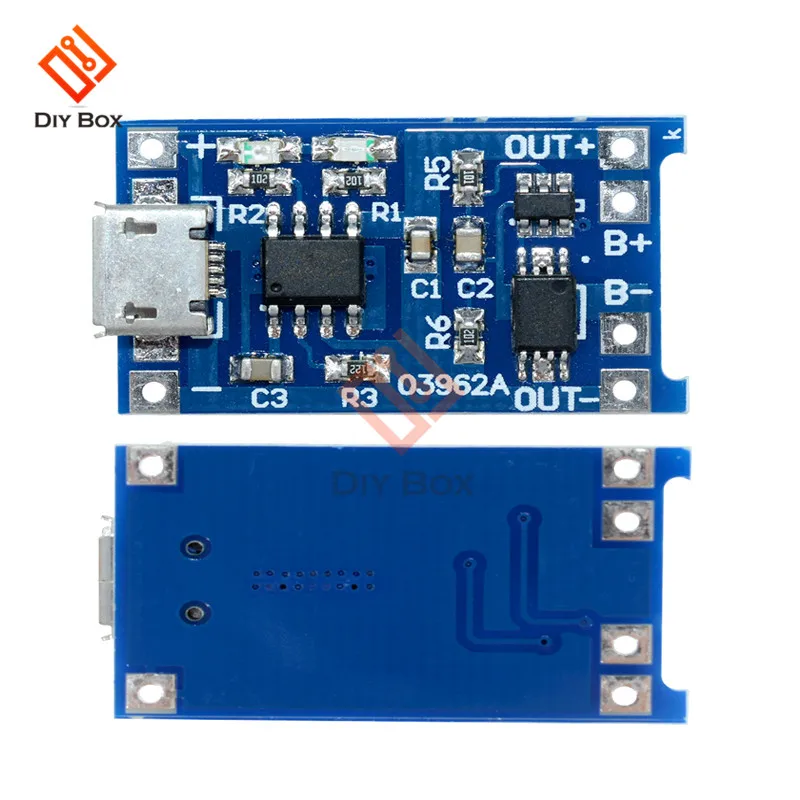 10 шт. DC 5 В 1A 18650 литиевый модуль зарядного устройства аккумулятора линейная зарядная плата панель защита от короткого замыкания Micro USB DIY TP4056