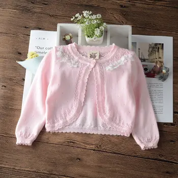 

Plain Pink Girls Jacket Kids Cute Outdoor Sweater Girls Sweet Cotton Shool Cardigan 1 2 3 4 5 6 7 8 Years Old Kid Clothes 205027