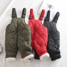 Комбинезоны для маленьких девочек; комплекты одежды для маленьких мальчиков; плотные детские штаны; зимний хлопковый комбинезон для мальчиков и девочек; комбинезоны; детские комбинезоны