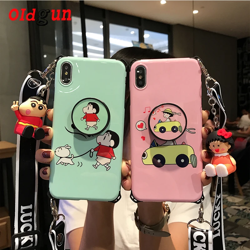 

2019 new Crayon Shinchan iPhone11 couple mobile phone shell iPhoneX XS XR XSMax protective shell cartoon mobile phone sets