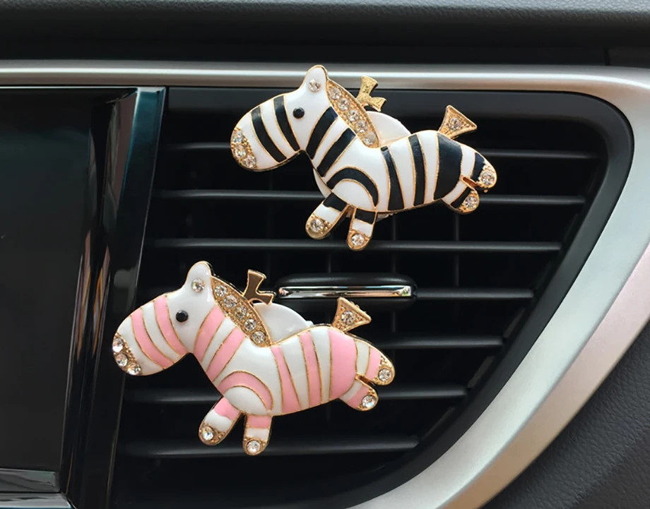 

Car Flavoring Smell Air Freshener In Car Aroma Diffuser Air Vent Clip Diamond Cute Zebra Fragrance In Auto Accessory For Girls