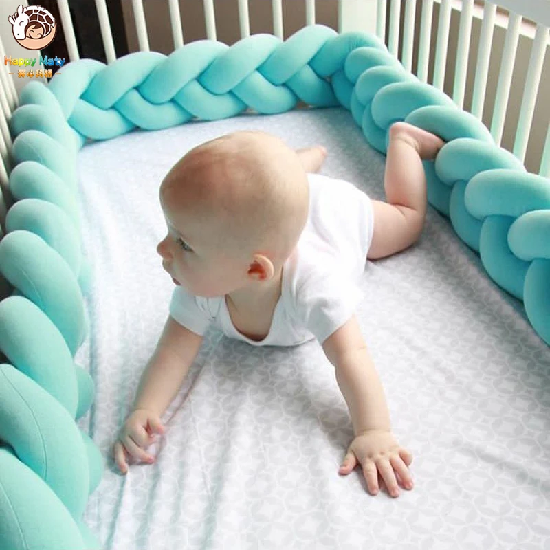 Happymaty 2 м детский бампер кровать коса узел Подушка бампер для детской кроватки защита для кроватки бампер украшение комнаты