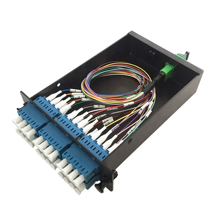 

24F Fiber Optic LC Quad APC SM MPO Cassette Modules
