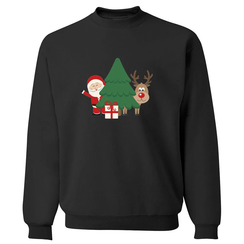 Merry Christmas, Мужская толстовка, синяя, черная, с капюшоном, забавная, весна, осень, с капюшоном, Санта и рудолф, пуловеры, мужские толстовки, спортивная одежда - Цвет: Black 6