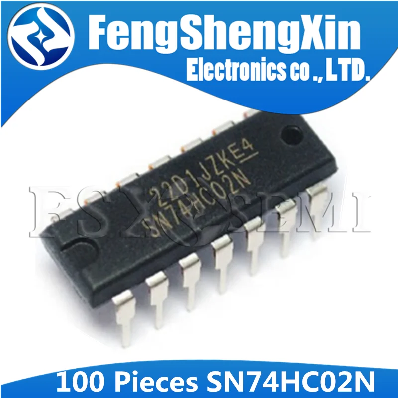 100 шт./лот 74HC02N DIP-14 SN74HC02N 74HC02 Quad 2-вход или выход IC | Электронные компоненты и