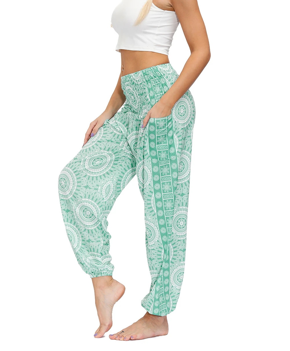 Womens Palazzo Casual Yoga Pants, Loose Beach Trousers Casual Beach