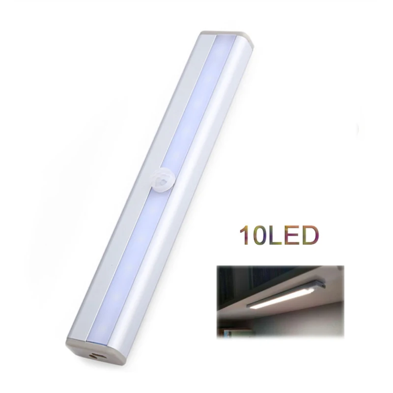 

6/10 LEDs PIR LED Motion Sensor Light Cupboard Wardrobe Bed Lamp LED Under Cabinet Night Light For Closet Stairs Kitchen