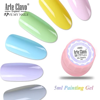 

Arte Clavo Painting Gel 5ml Color Nail Polish UV LED Semi Permanent Lacquer Varnish Soak Off Gel Paint Nail Art Design Manicure