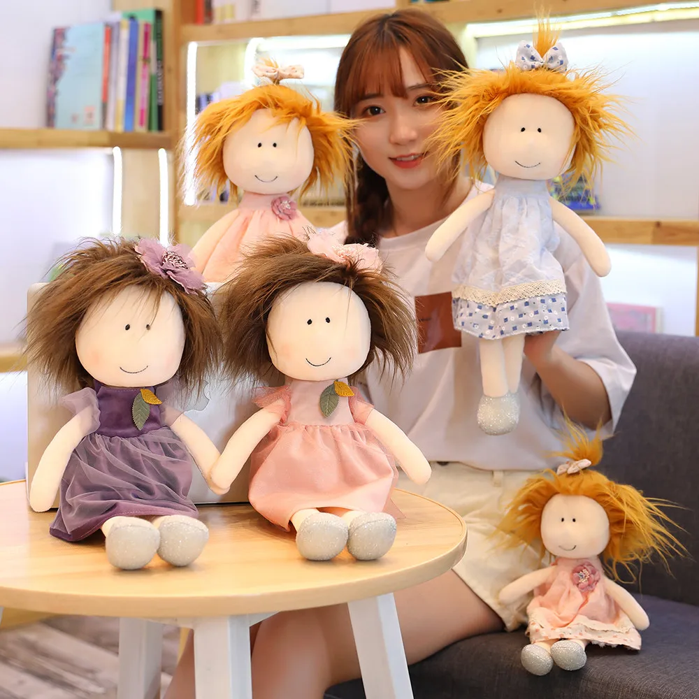 Красивые DIY пушистые волосы Девочка Кукла Мягкие игрушки Дети Детские игрушки для девочек детский подарок на день рождения Kawaii Мультфильм горячая кукла