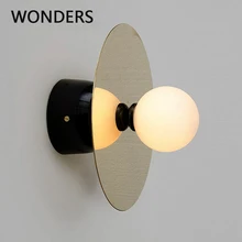 Applique murale LED au design nordique simpliste en forme de boule de verre, luminaire décoratif d'intérieur, idéal pour une chambre à coucher