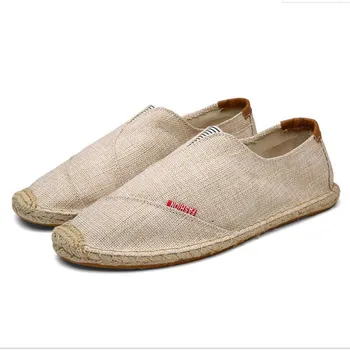

2020 men's shoes one pedal lazy canvas shoes linen shoes casual fisherman shoes light and comfortable cloth shoes