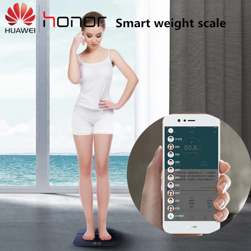 

Huawei Smart Body Fat Scales Electronic Digital Weight Scale Accurate Monitoring Weight APP BMI Monitor Analyzer For Android IOS