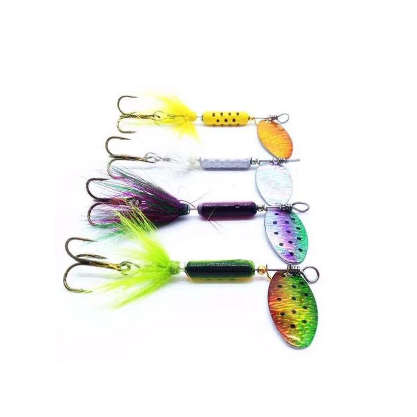 Wholesale Fishing Bait 4g Swivel Spinner Bait Metal Spoon Lure Hard