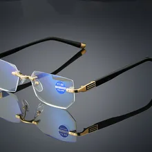 Очки для чтения с защитой от синего излучения, женские очки без оправы, мужские очки с защитой от усталости при дальнозоркости, очки для дальнозоркости+ 1,5