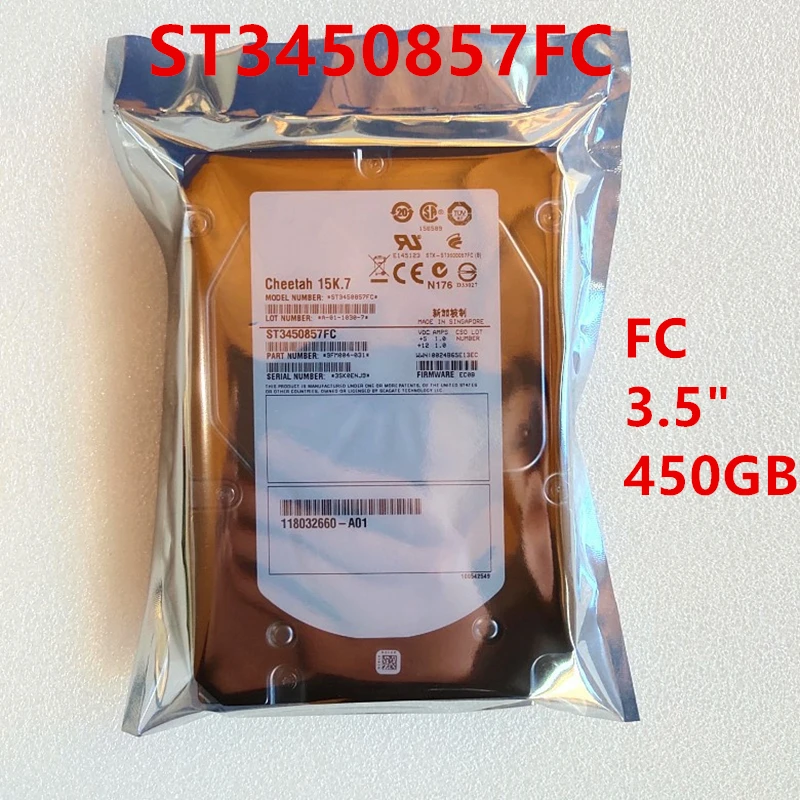 

New Original HDD For Seagate 450GB 3.5" Fibre Channel 4Gb/s 16MB 15K7 For Internal HDD For Server Hard Disk For ST3450857FC
