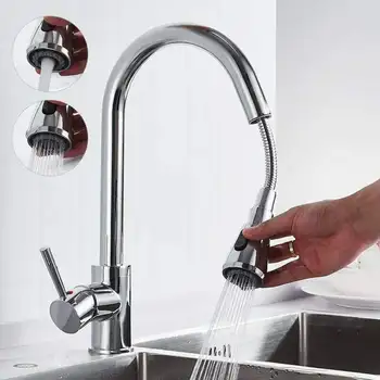 

Kitchen Pull Out Faucet 360 Rotation Pull Out Spout Sprayer Sink Faucets Kitchen Sink Stream Spout Sprayer Head Basin Mixer Tap
