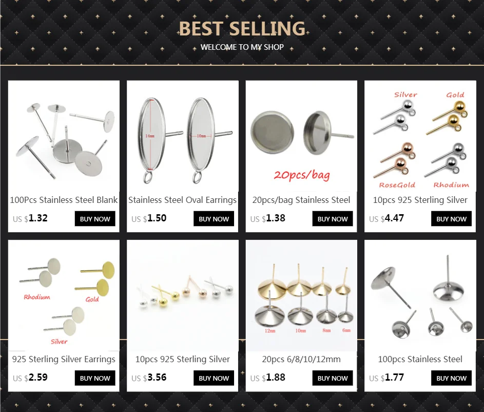 50pcs Brooch Base Brooches Bouquet Beading Back Holes Pad Cabochon Bezel Round Blank Tray Setting Beads DIY Jewelry Supplier