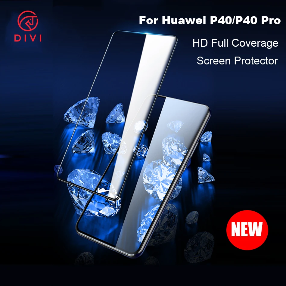 

DIVI 2pcs/lot Tempered Glass for Huawei P40/P40 Pro HD Full Covered Anti-fingerprinted Screen Protectors for Huawei P40 P40pro