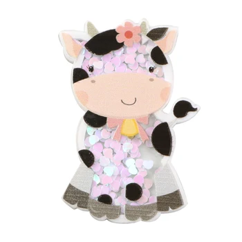 

5pcs Cow Shape Quicksand Acrylic Shakers DIY Handmade Materials For Making Projects DIY Handmade Phone Cover,5Yc8327