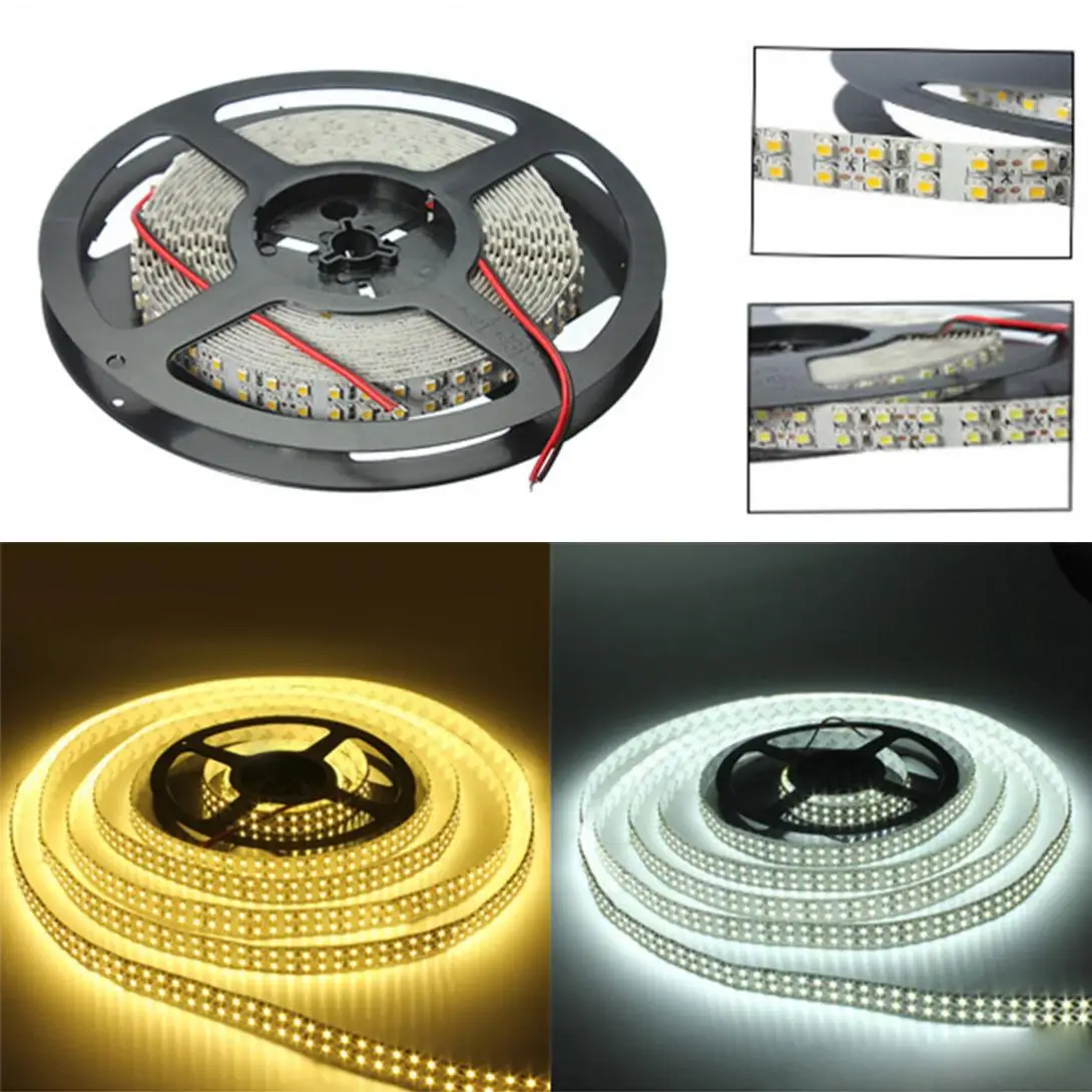 

5m 12V 1200 SMD LED Double Row Cool White Light Strip Lighting Accessories for Lighting and Home Decorating
