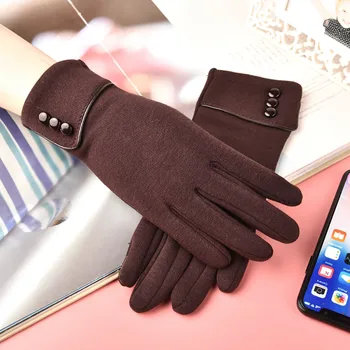 

Fashion Women's Keep Warm Winter Cuff Soft Lining Button Decoration Gloves gloves перчатки gloves перчатки winter gloves
