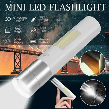 

2200mAh Super bright Powerful USB LED flashlight Searching torches night light lamp hand Camping lantern rechargeable battery