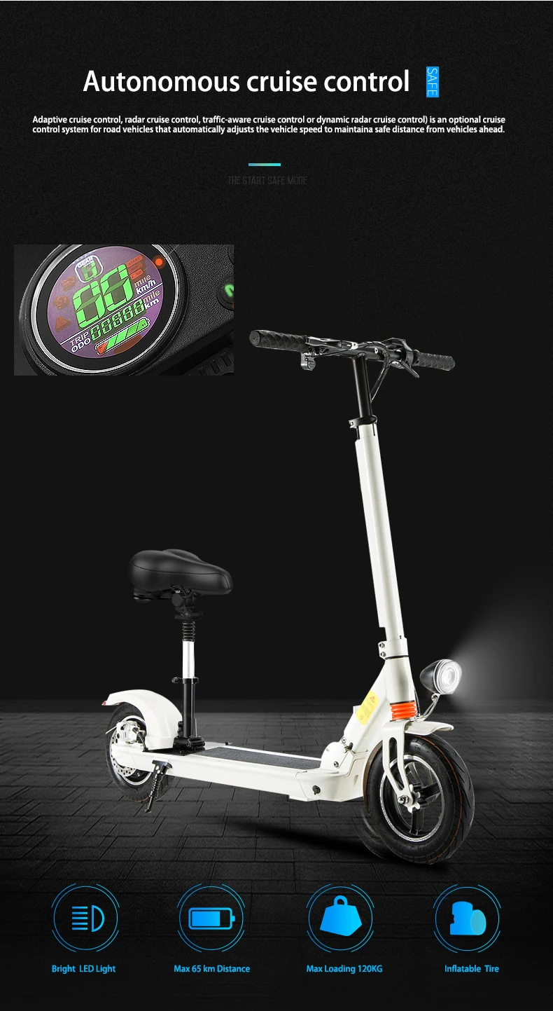 Perfect Daibot Foldable Electric Skateboard Two Wheels Electric Scooters 10 inch 48V/500W 36V/350W Powerful Kick Scooter For Adult 10