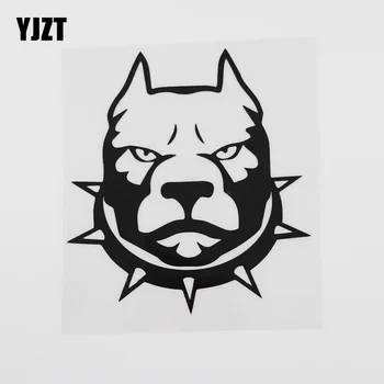 

YJZT 12.3CMX13.6CM Waterproof Decor Ferocious Bulldog Vinyl Car Sticker Black/Silver 8A-0013