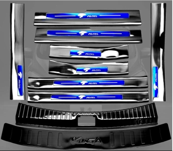 Для Ford Kuga 2013- нержавеющая сталь Автомобильный задний бампер Защита багажника Накладка автомобиля-Стайлинг декоративная полоса Аксессуары - Цвет: 5