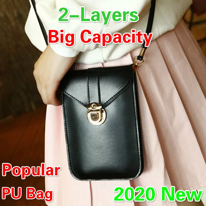 2020 Popular Mini Phone Bags Women Leather Bag Cards Fashion PU Portable Girls Lovely Bag Shoulder Bag Corssbody Waterproof Bags