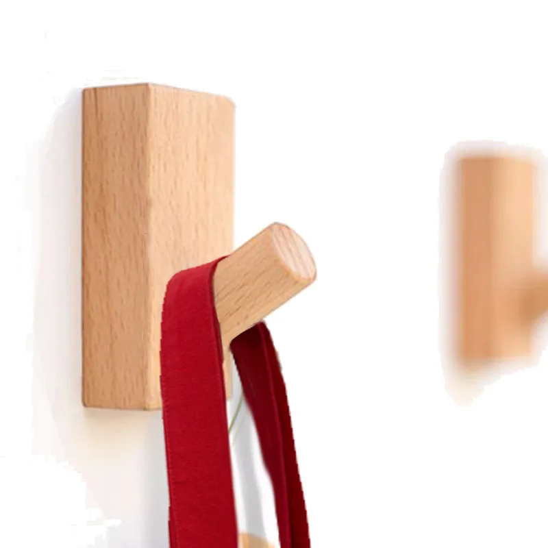 

Wood Wall Coat Hook Nordic Minimalist Wall Art Home Decor Wall Coat Rack Entryway Organizer for Hanging Clothes Purses Scarves