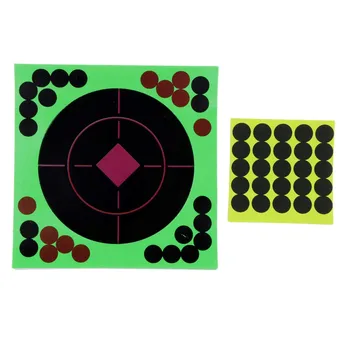 

25pcs Reactive Splatter Glow Shot Florescent Paper Shooting Target + Patches