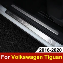Накладка на порог из нержавеющей стали для Volkswagen VW Tiguan mk2 дверной порог Добро пожаловать педаль отделка Аксессуары