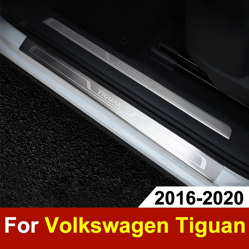 Накладка на порог из нержавеющей стали для Volkswagen VW Tiguan mk2 2016 2018 2019 2020 аксессуары