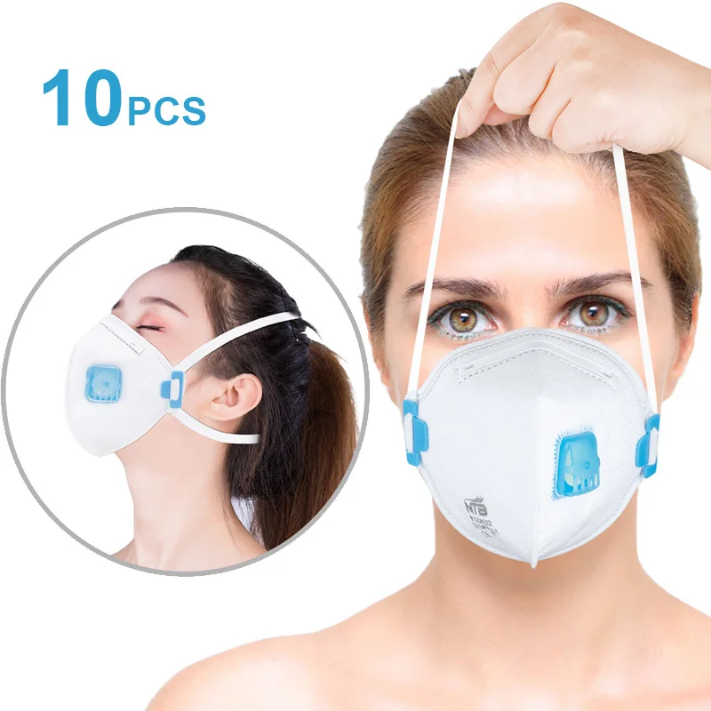 

30pcs N95 Mask Anti Virus Dust Pollution Mouth Mask N95 with Valve Protective Afety Same As ffp3 virus mask