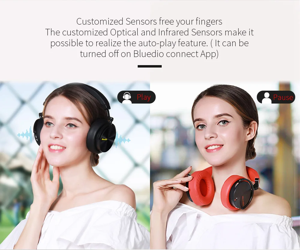 Bluedio T5S Беспроводные наушники с шумоподавлением, портативная гарнитура с микрофоном для телефонов и музыки