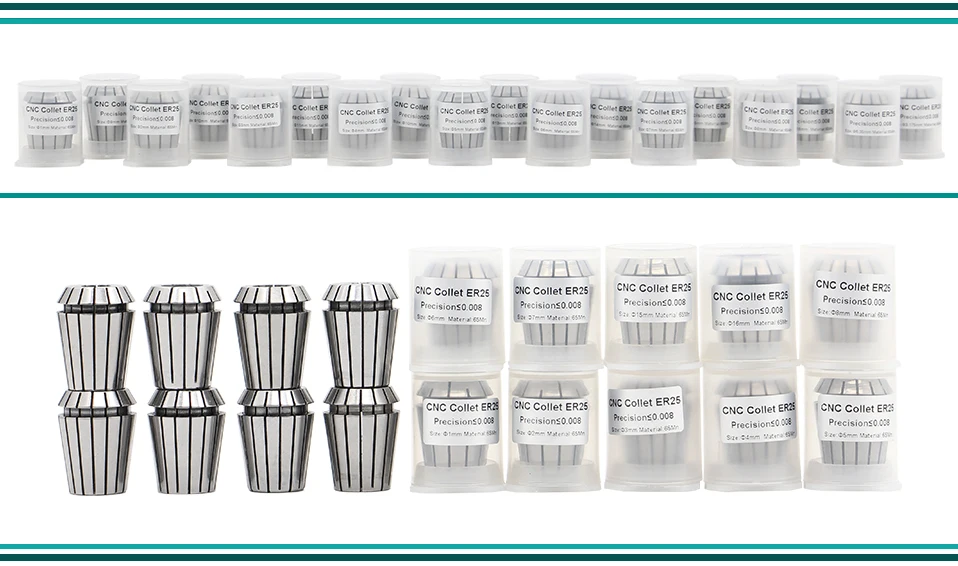 Высокая точность! ER25 Шпиндельный двигатель цанговый патрон полный набор 1 мм до 16 мм CNC шпиндель мотор инструмент зажим-держатель