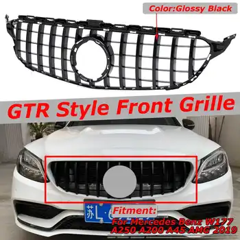 

Black / Chrome W205 GTR Grill Car Front Bumper Grill Grille For Mercedes For Benz W205 C200 C300 C250 2019+ Without Camera ABS